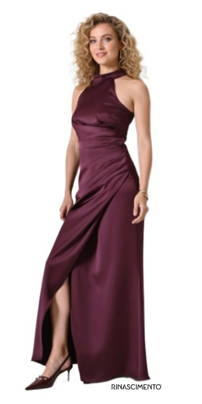 Abito Intero Donna Bordeaux Rosso