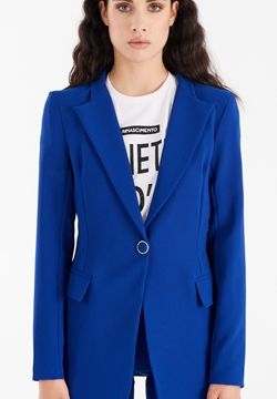 Giacca Tessuto Fluido Blue Klein