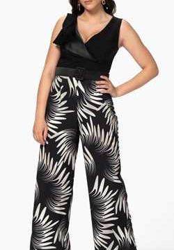 Tuta color Nero con Pantalone in Fantasia